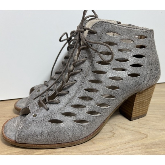 PAUL GREEN Bali Metallic Leather‎ Caged Bootie Sandals Heel Shoes UK 4.5 US 7 - Picture 1 of 11